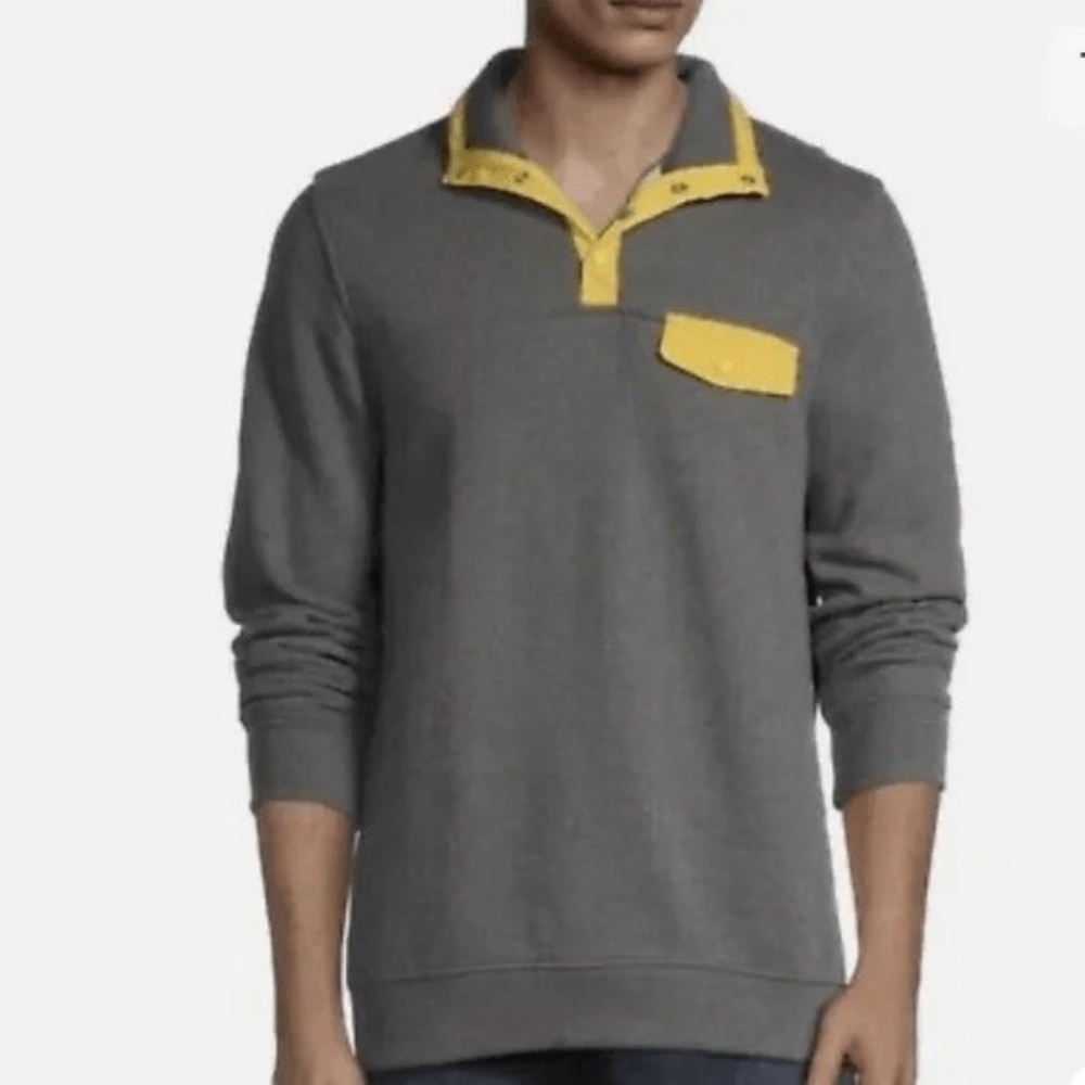 NWT St Johns Bay Outdoor Men's Grey/Gold Fleece Pullover Sz XXL